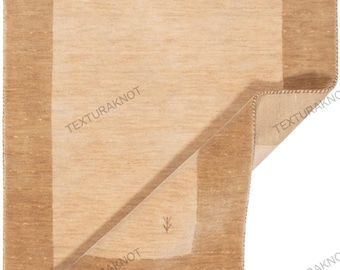 Beige Gabbeh Wool Rug: Handloom Neutral Tribal Decor