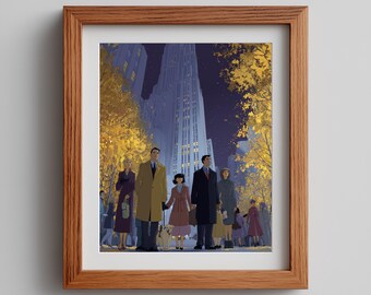 Rockefeller Center Autumn Art Print: Nagel Style (Digital Download)
