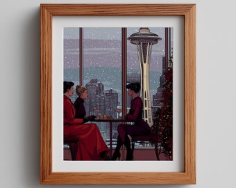 Retro Glam Holiday Print: 80s Fashion, Urban Lounge (Digital Download)