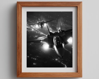 Sci-Fi Veritech VF-1s Print: Black and White Sketch (Digital Download)