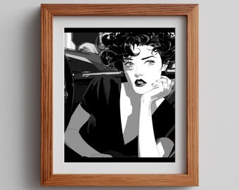 Retro Glam Woman Portrait: 80s Pop Art Print (Digital Download)