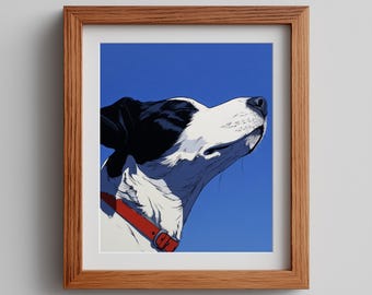 Pop Art Dog Portrait: 80s Style Pet Illustration (Digital Download)