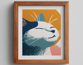 Matisse Inspired Cat Print: Modern Minimalist Decor (Digital Download)