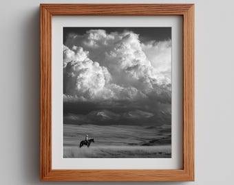 Prairie Thunderstorm Print: Moody Western Landscape Photography (Digital Download)