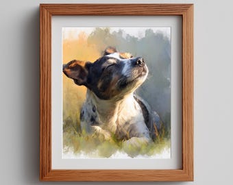Watercolor Dog Print: Sunbathing Animal Art (Digital Download)