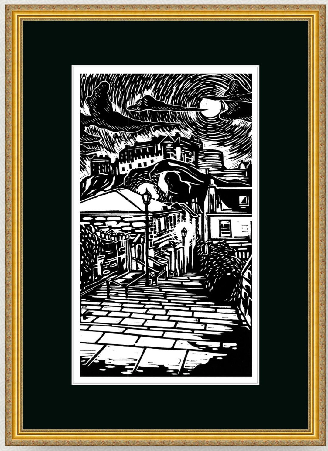 Hand-printed Edinburgh Castle Lino Print – Limited Edition - Etsy