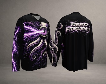 Camiseta de hockey rave • DEEP FREQUENCY • Diseño de festival EDM