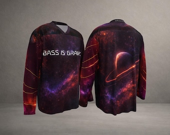 Camiseta de hockey rave • BAJO ES GRAVEDAD • Diseño exclusivo del festival EDM