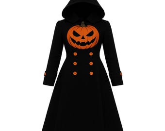 Handmade Gothic Halloween Coat – Pumpkin Patch Costume, Cosplay