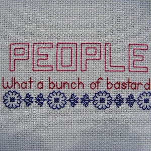 Two blackwork/back stitch patterns about People