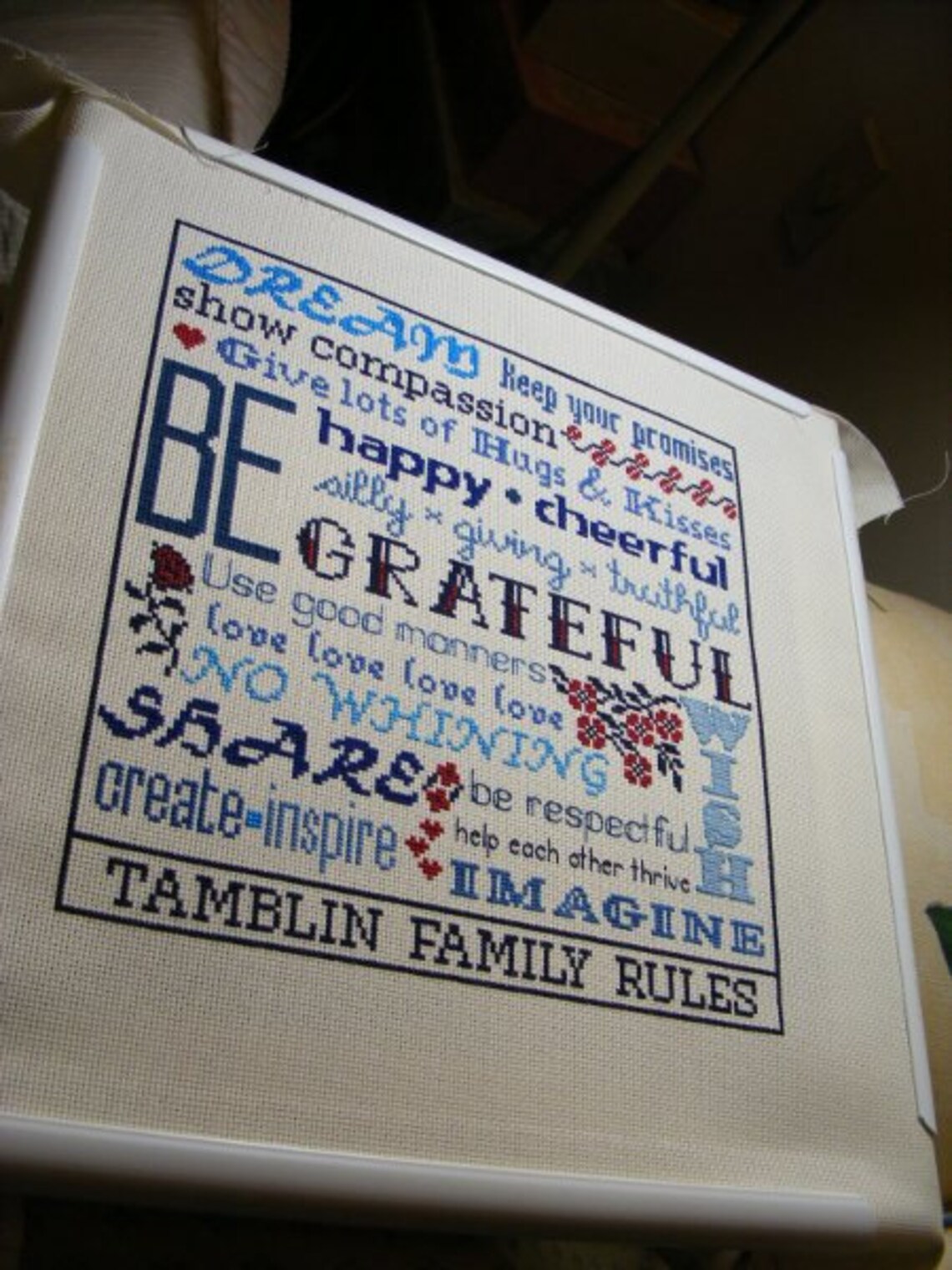 Family Rules Guidelines Crossstitch Pattern Etsy