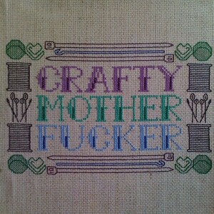 MATURE Crafty Mother F Cross Stitch Pattern image 3