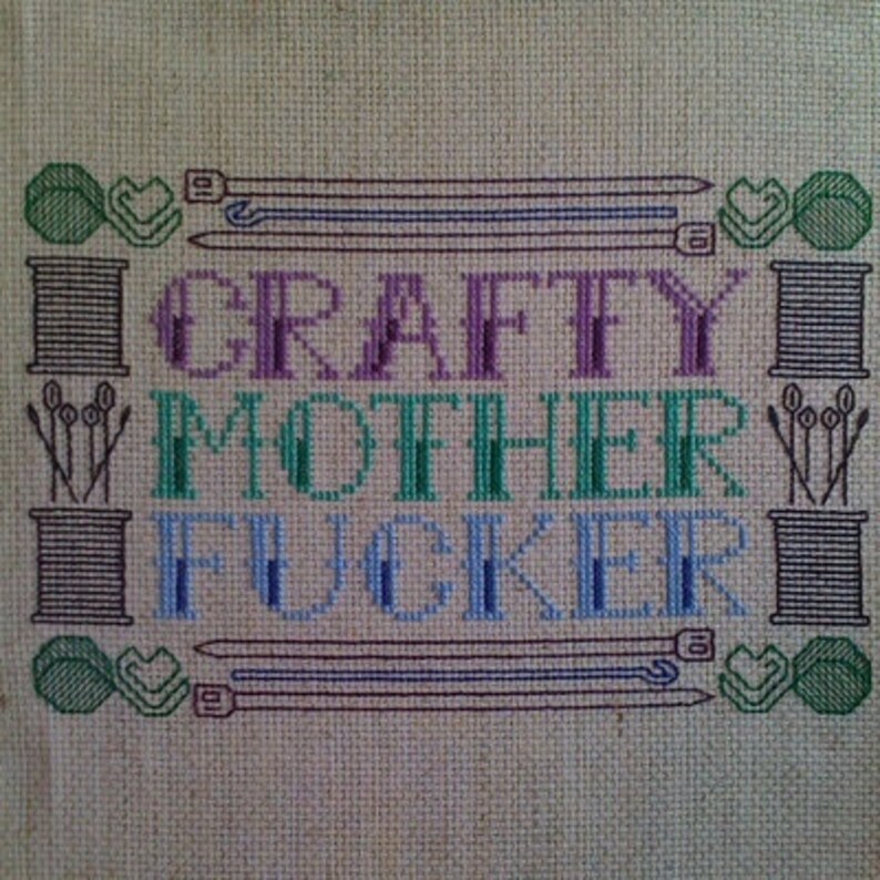 MATURE Crafty Mother F Cross Stitch Pattern image 3