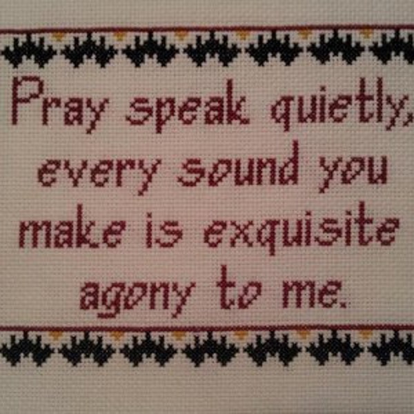 Vincent Price Cross-stitch Pattern Pray Speak Quietly