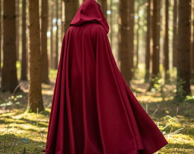 Melton Wool Cloak – Full Circle Medieval Cloaks, LARP, Renaissance & Winter Cloak with Hood | Available in (20+ Colors)