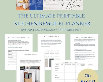 Printable Kitchen Renovation Planner | Budget, Design, Contractor Guide (Digital Download)