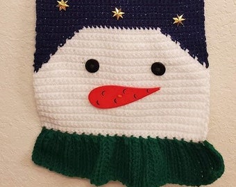 Snowman wall hanging decoration crochet pattern