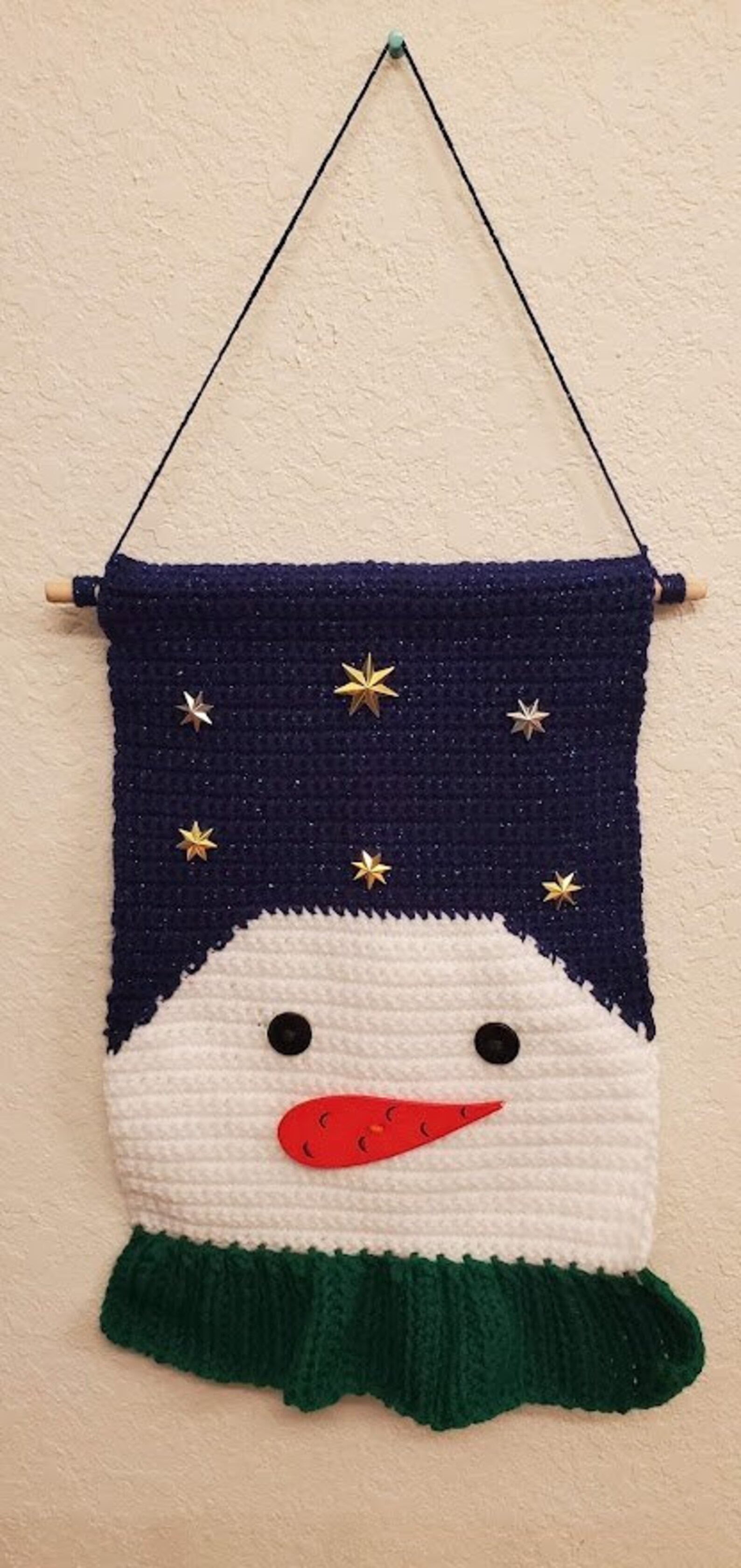 Snowman Wall Hanging Decoration Crochet Pattern Etsy