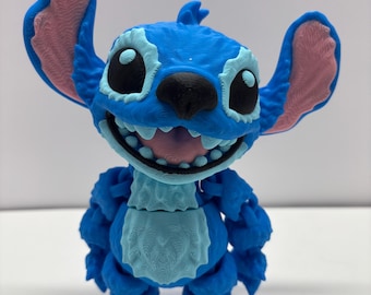 3D Printed Stitch Figure, Articulated Lilo and Stitch Collectible