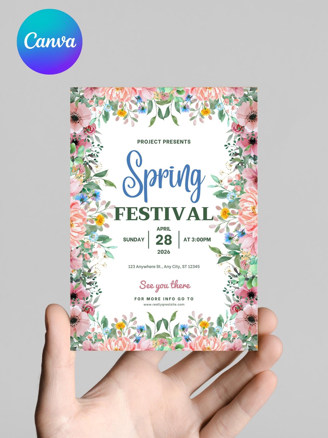 Spring Fest Invitation Spring Invitation 1: Editable Invitation Template (digital Download) - Etsy