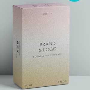 Editable Canva Rectangular buckle Box Template, Custom Luxury package Design, Printable Product Box package Template