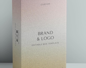 Editable Canva Rectangular buckle Box Template, Custom Luxury package Design, Printable Product Box package Template