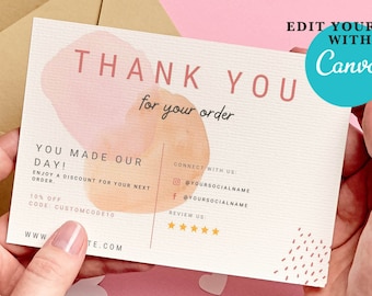 Printable THANK YOU for Your Order Cards Set of 10 Mini - Etsy