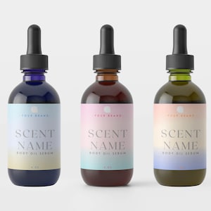 Editable custom Skincare Label Canva Template for 4oz 2 oz Dropper bottles.Custom Beauty product label packaging for Cosmetic business