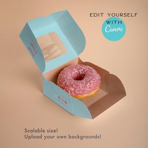 Editable Cupcake Box Template for Canva,Cupcake Stand packaging, Cake Package Box for Cricut and Cameo.