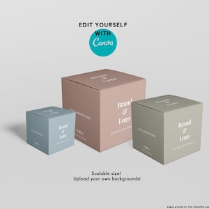 Candle Packaging boxes template.Printable square box template.Colorful candle packaging boxes.Candle business Product  box template.