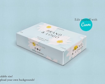 Editable Canva Rectangular mailer Box Template,Custom Luxury Packaging Design,Printable Product Box Template,Custom packaging Cameo Cricut