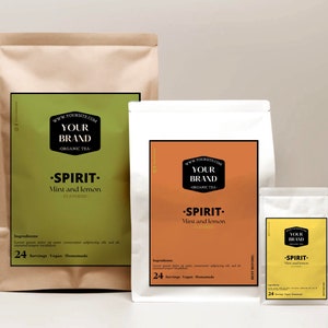 Tea Blend Labels Examples Printable Herbal Tea Blend Label Packaging Design Template Editable for ...
