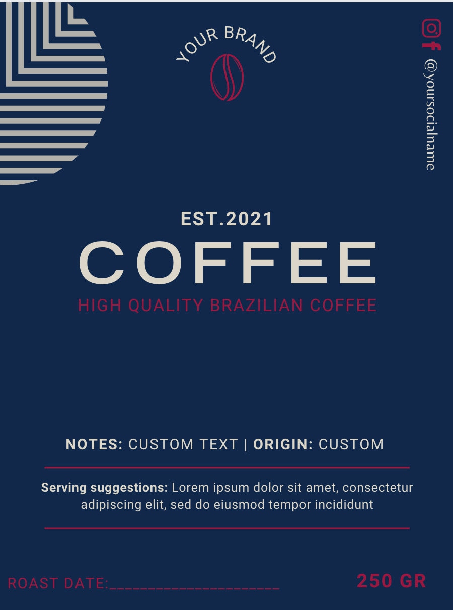 Editable Coffee Label Template for Canva,printable Coffee Bag Label ...
