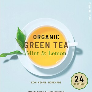 Tea Blend Labels Examples Tea Blend Label Template for Pouches or Kraft Bags.product Packaging ...