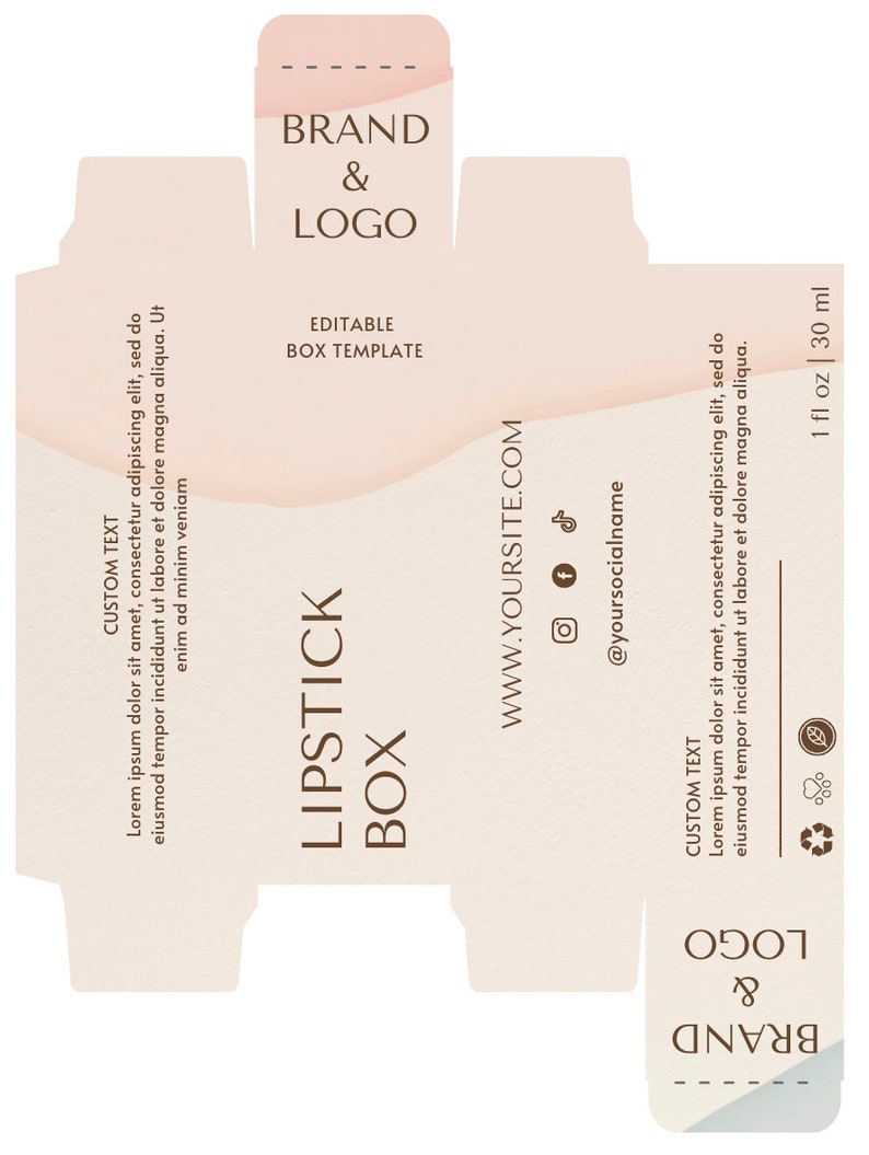 Printable product box package template