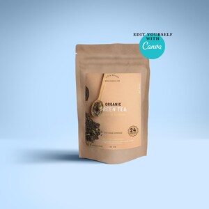 Tea Blend Labels Examples Tea Blend Label Template for Pouches or Kraft Bags.product Packaging ...