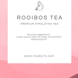 Custom Editable Tea Packaging Label Templates for Tea Bags and Pouches ...