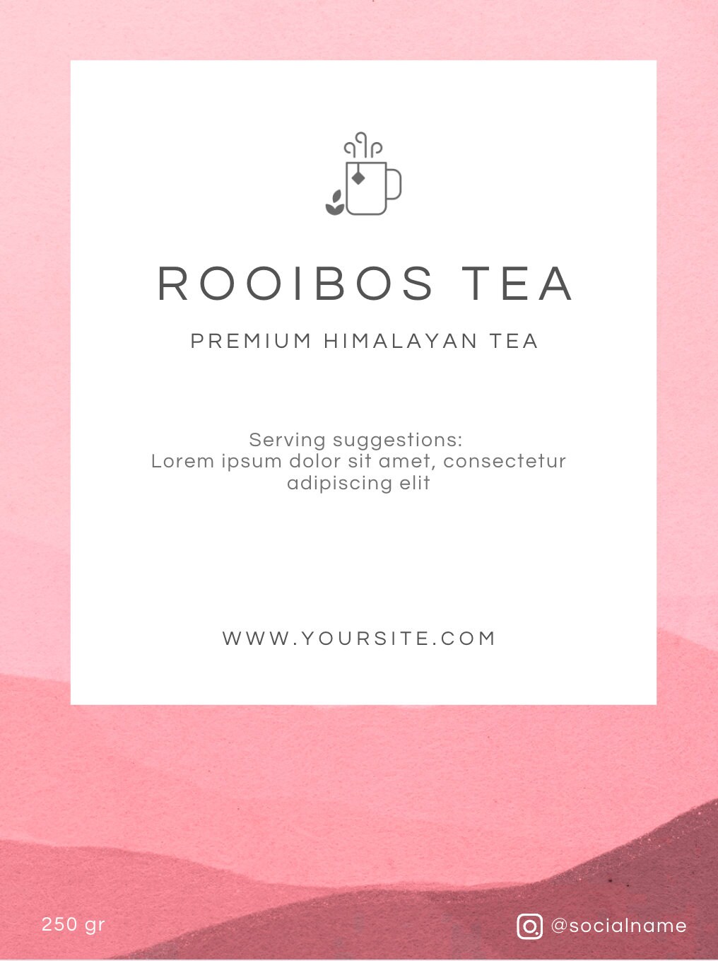 Custom Editable Tea Packaging Label Templates for Tea Bags and Pouches