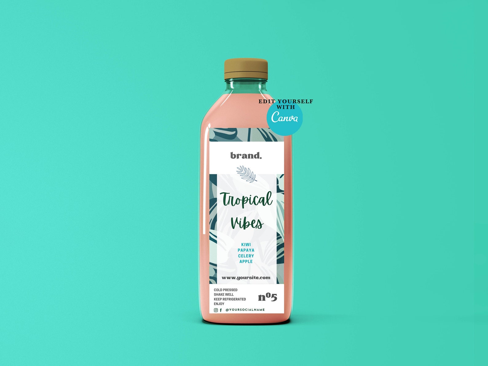 Custom Juice Label Template. Editable Juice or Drink Labels / Stickers for Juices or Smoothies