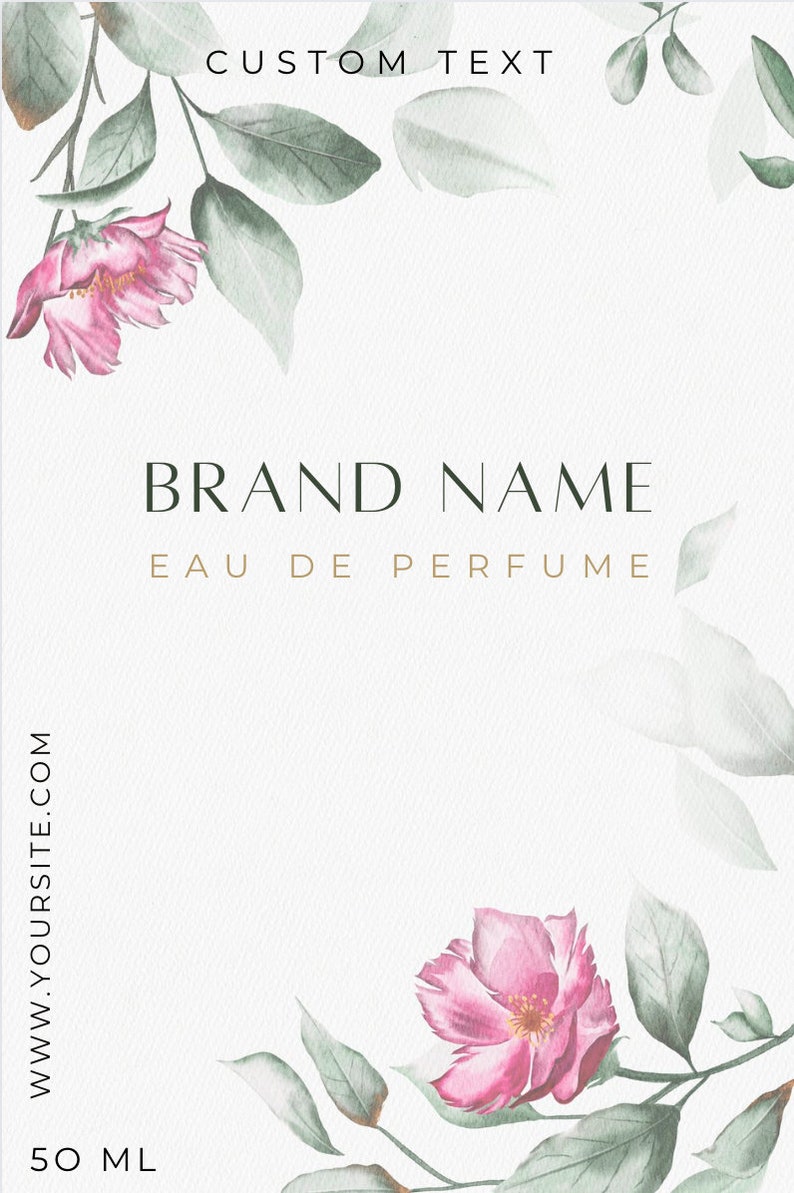 Custom Perfume Bottle Label Template.editable Canva Design for Perfume
