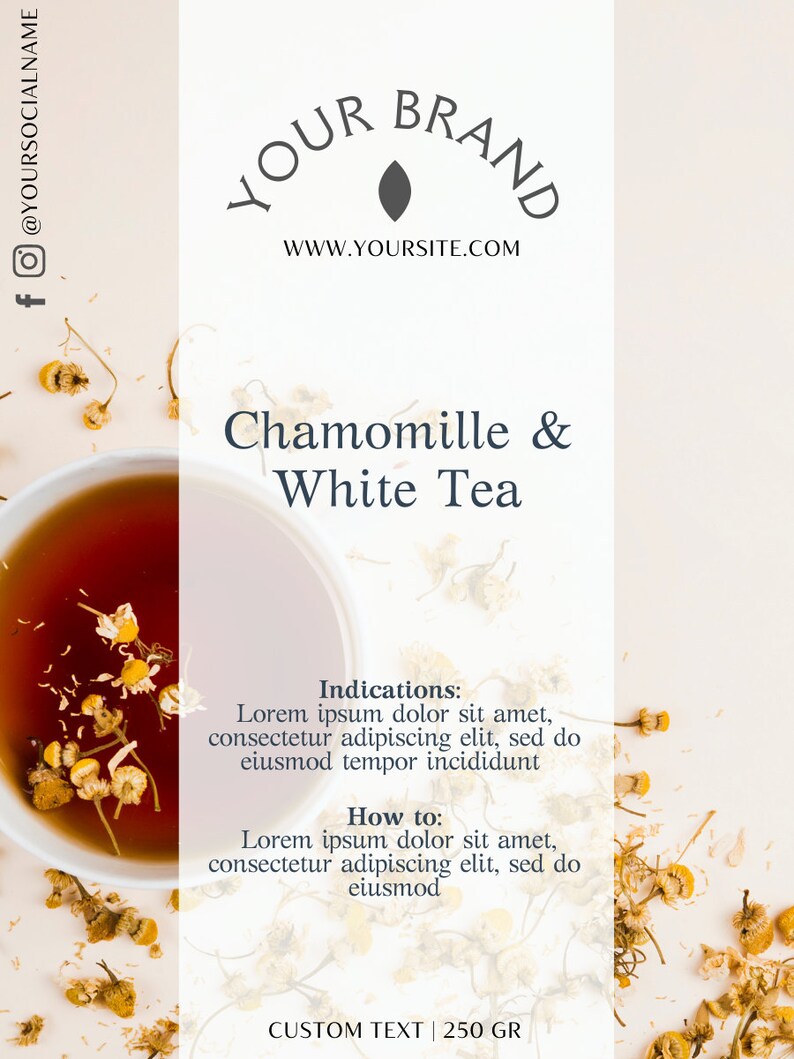 Printable Tea Label Template Bundle Editable Tea Labels - Etsy