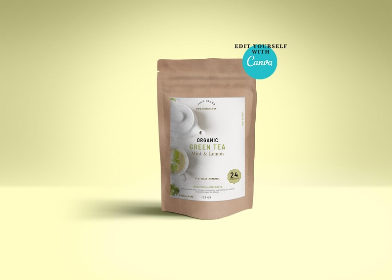 Tea Blend Labels Examples Tea Blend Label Template for Pouches or Kraft Bags.product Packaging ...