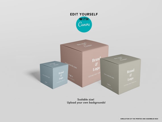 Candle Packaging Boxes Template.printable Square Box Template.colorful Candle  Packaging Boxes.candle Business Product Box Template. 