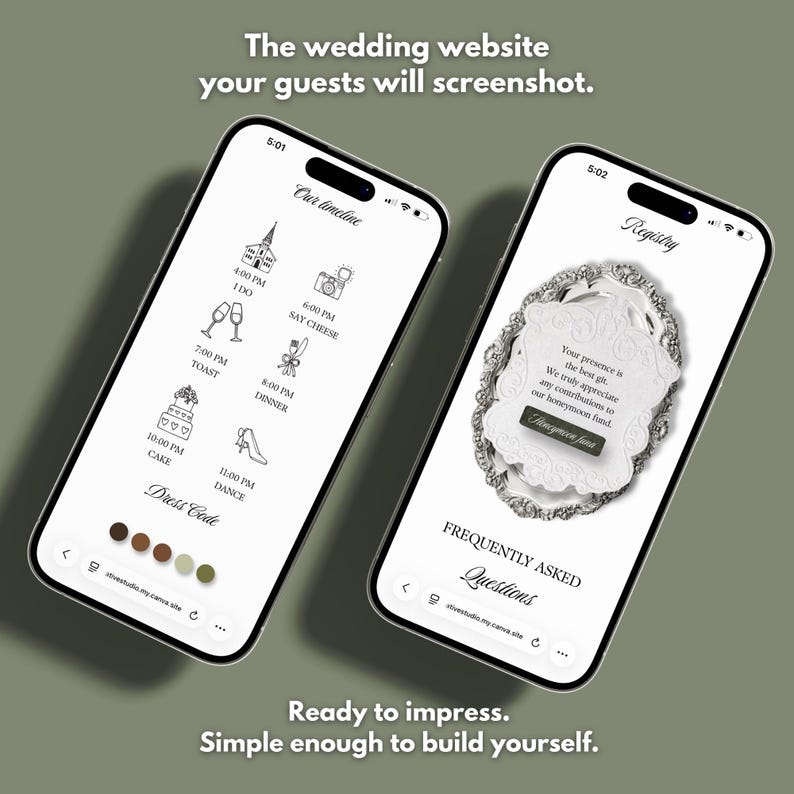 Sage green canva web template