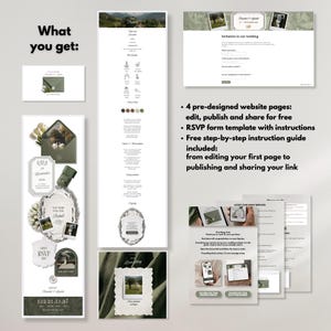 Sage green wedding invitation