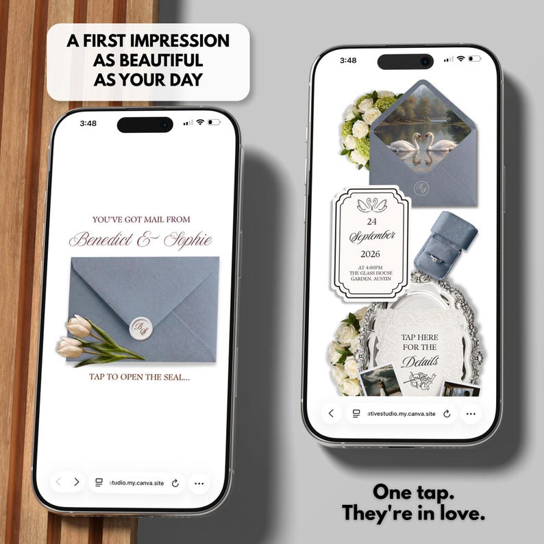 dusty blue digital invitation