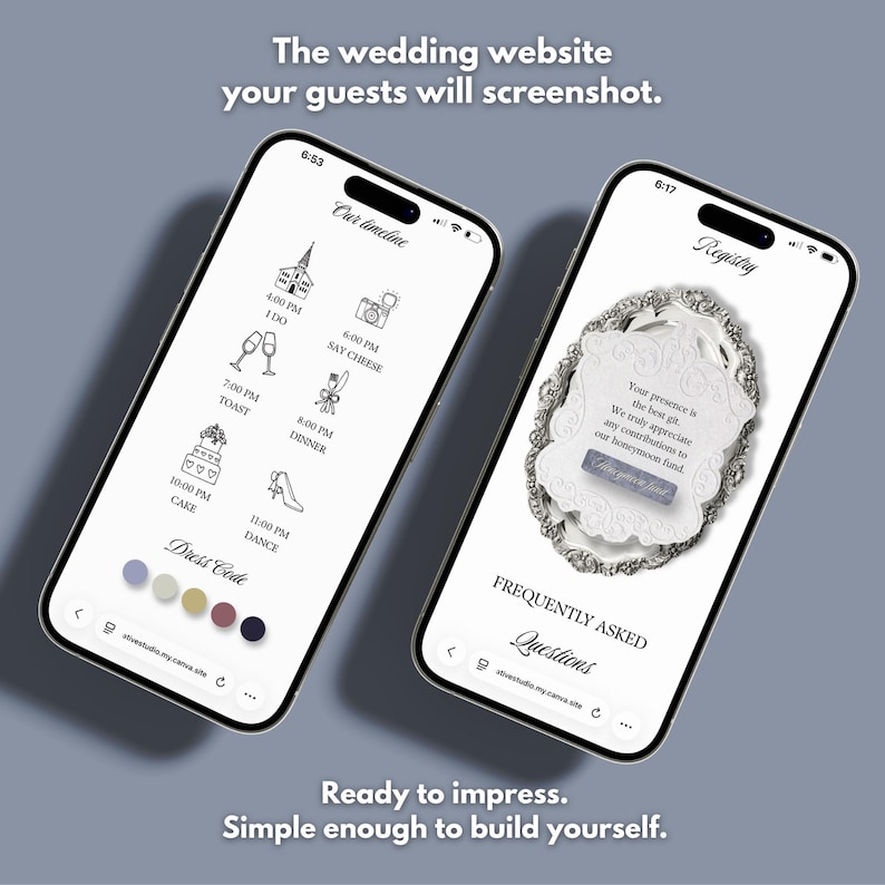 dusty blue canva web template