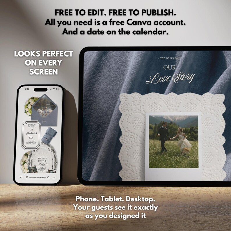 dusty blue website invitation