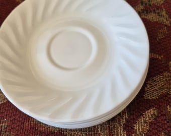 Corelle White Swirl saucers 6 inch