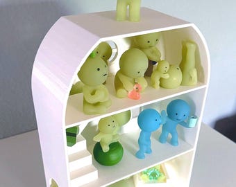 3D Printed Smiski Display Shelf | Curved Roof Mini House Organizer